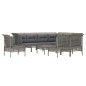 vidaXL Set Divani da Giardino 10 pz con Cuscini in Polyrattan Grigio vidaXL Set Divani da Giardino 10 pz con Cuscini in Polyrattan Grigio
