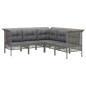 vidaXL Set Divani da Giardino 10 pz con Cuscini in Polyrattan Grigio vidaXL Set Divani da Giardino 10 pz con Cuscini in Polyrattan Grigio