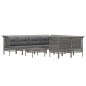 vidaXL Set Divani da Giardino 10 pz con Cuscini in Polyrattan Grigio vidaXL Set Divani da Giardino 10 pz con Cuscini in Polyrattan Grigio