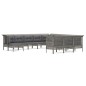 vidaXL Set Divani da Giardino 12 pz con Cuscini in Polyrattan Grigio vidaXL Set Divani da Giardino 12 pz con Cuscini in Polyrattan Grigio