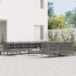 vidaXL Set Divani da Giardino 13 pz con Cuscini in Polyrattan Grigio