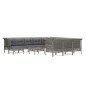 vidaXL Set Divani da Giardino 13 pz con Cuscini in Polyrattan Grigio