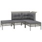 vidaXL Set Divani da Giardino 13 pz con Cuscini in Polyrattan Grigio