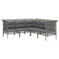 vidaXL Set Divani da Giardino 13 pz con Cuscini in Polyrattan Grigio