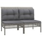 vidaXL Set Divani da Giardino 13 pz con Cuscini in Polyrattan Grigio