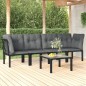 vidaXL Set Salotto da Giardino 5 pz Nero e Grigio in Polyrattan vidaXL Set Salotto da Giardino 5 pz Nero e Grigio in Polyrattan
