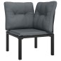 vidaXL Set Salotto da Giardino 5 pz Nero e Grigio in Polyrattan vidaXL Set Salotto da Giardino 5 pz Nero e Grigio in Polyrattan