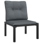 vidaXL Set Salotto da Giardino 5 pz Nero e Grigio in Polyrattan vidaXL Set Salotto da Giardino 5 pz Nero e Grigio in Polyrattan