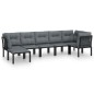 vidaXL Set Salotto da Giardino 7 pz Nero e Grigio in Polyrattan vidaXL Set Salotto da Giardino 7 pz Nero e Grigio in Polyrattan