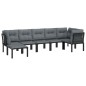 vidaXL Set Salotto da Giardino 7 pz Nero e Grigio in Polyrattan vidaXL Set Salotto da Giardino 7 pz Nero e Grigio in Polyrattan