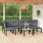 vidaXL Set Salotto da Giardino 7 pz Nero e Grigio in Polyrattan vidaXL Set Salotto da Giardino 7 pz Nero e Grigio in Polyrattan