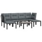 vidaXL Set Salotto da Giardino 7 pz Nero e Grigio in Polyrattan vidaXL Set Salotto da Giardino 7 pz Nero e Grigio in Polyrattan