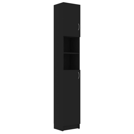 Armadio da Bagno Nero 32x25,5x190 cm in Truciolato