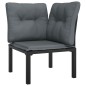 vidaXL Set Salotto da Giardino 7 pz Nero e Grigio in Polyrattan vidaXL Set Salotto da Giardino 7 pz Nero e Grigio in Polyrattan