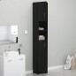 Armadio da Bagno Nero 32x25,5x190 cm in Truciolato Armadio da Bagno Nero 32x25,5x190 cm in Truciolato