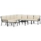 vidaXL Set Salotto da Giardino 9pz con Cuscini Sabbia in Acciaio vidaXL Set Salotto da Giardino 9pz con Cuscini Sabbia in Acciaio