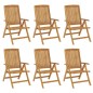 vidaXL Sedie da Giardino Reclinabili con Cuscini 6 pz in Legno di Teak vidaXL Sedie da Giardino Reclinabili con Cuscini 6 pz in Legno di Teak