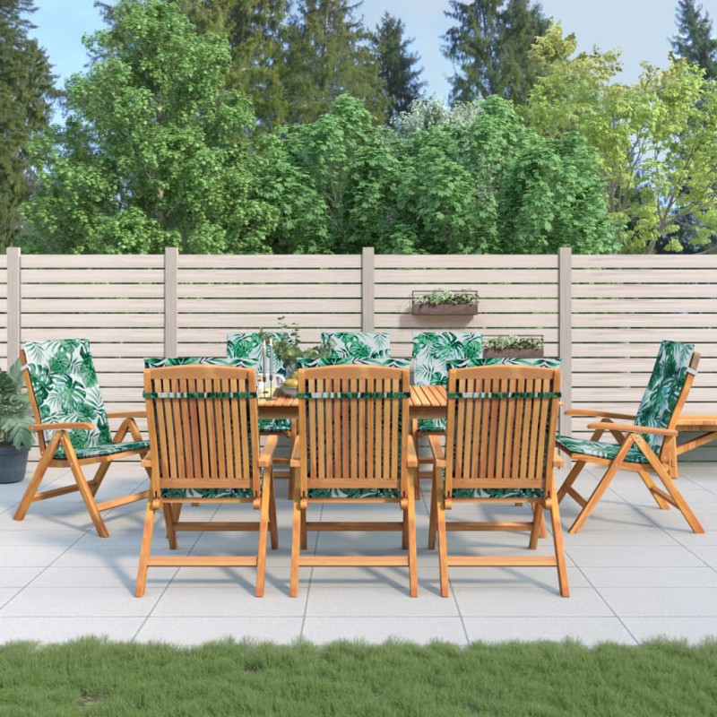 vidaXL Sedie da Giardino Reclinabili con Cuscini 8 pz in Legno di Teak vidaXL Sedie da Giardino Reclinabili con Cuscini 8 pz in Legno di Teak