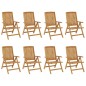 vidaXL Sedie da Giardino Reclinabili con Cuscini 8 pz in Legno di Teak vidaXL Sedie da Giardino Reclinabili con Cuscini 8 pz in Legno di Teak