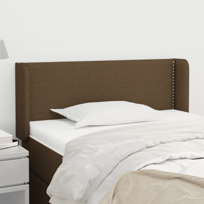 Testiera ad Orecchio Marrone Scuro 93x16x78/88 cm in Tessuto Testiera ad Orecchio Marrone Scuro 93x16x78/88 cm in Tessuto
