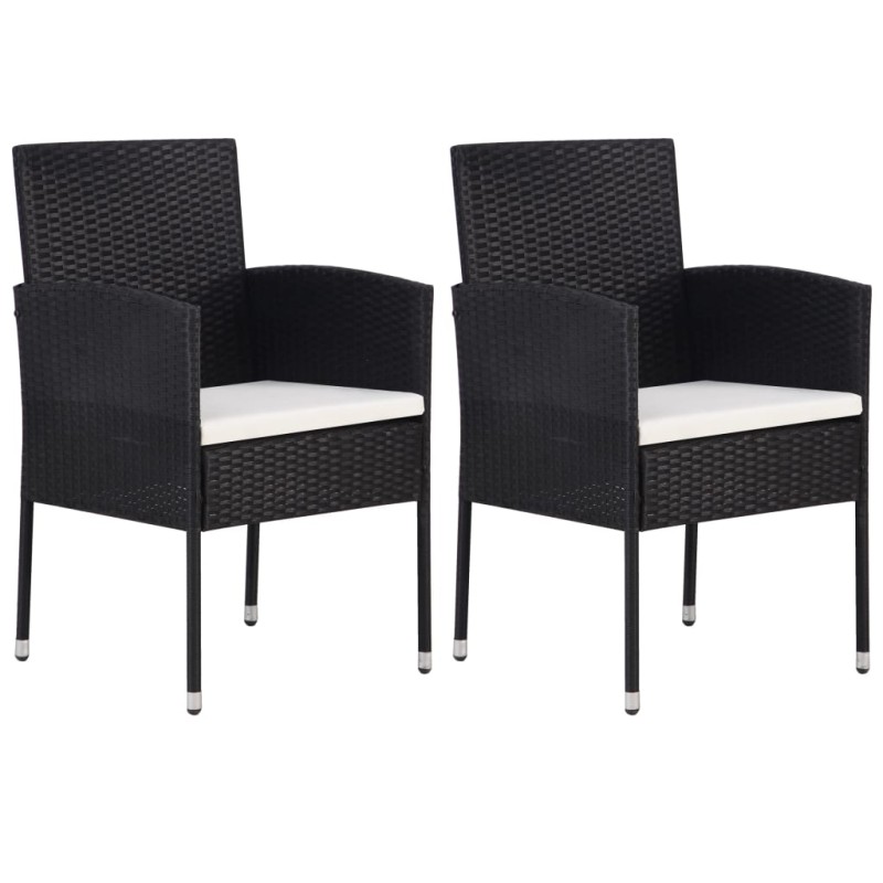 vidaXL Sedie da Giardino 2 pz in Polyrattan Nere vidaXL Sedie da Giardino 2 pz in Polyrattan Nere