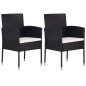 vidaXL Sedie da Giardino 2 pz in Polyrattan Nere vidaXL Sedie da Giardino 2 pz in Polyrattan Nere