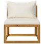 vidaXL Set Divani da Giardino 2 pz con Cuscini Bianco Crema in Acacia