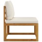 vidaXL Set Divani da Giardino 2 pz con Cuscini Bianco Crema in Acacia