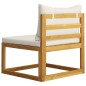 vidaXL Set Divani da Giardino 2 pz con Cuscini Bianco Crema in Acacia