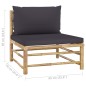 vidaXL Set Divani da Giardino 2 pz con Cuscini Grigio Scuro in Bambù vidaXL Set Divani da Giardino 2 pz con Cuscini Grigio Scuro in Bambù