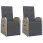 vidaXL Sedie Reclinabili da Giardino con Cuscini 2pz Grigio Polyrattan