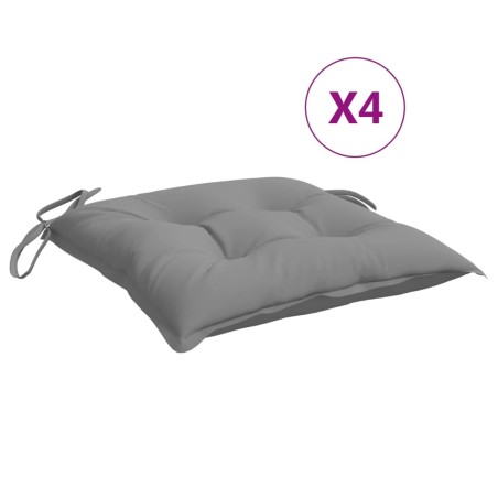 vidaXL Cuscini per Sedia 4 pz Grigi 40x40x7 cm in Tessuto Oxford