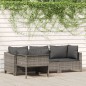 vidaXL Set Divani da Giardino 4 pz con Cuscini in Polyrattan Grigio vidaXL Set Divani da Giardino 4 pz con Cuscini in Polyrattan Grigio