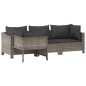 vidaXL Set Divani da Giardino 4 pz con Cuscini in Polyrattan Grigio vidaXL Set Divani da Giardino 4 pz con Cuscini in Polyrattan Grigio