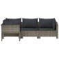 vidaXL Set Divani da Giardino 4 pz con Cuscini in Polyrattan Grigio vidaXL Set Divani da Giardino 4 pz con Cuscini in Polyrattan Grigio
