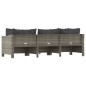 vidaXL Set Divani da Giardino 4 pz con Cuscini in Polyrattan Grigio vidaXL Set Divani da Giardino 4 pz con Cuscini in Polyrattan Grigio