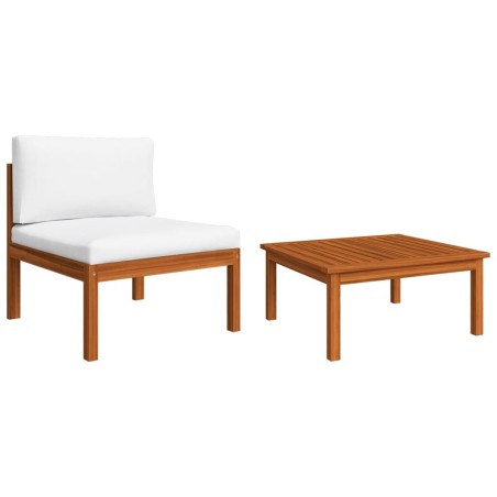 vidaXL Set Divani da Giardino 2 pz con Cuscini in Massello di Acacia