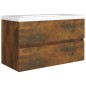 Mobile Sottolavabo Rovere Fumo 80x38,5x45 cm Legno Multistrato Mobile Sottolavabo Rovere Fumo 80x38,5x45 cm Legno Multistrato