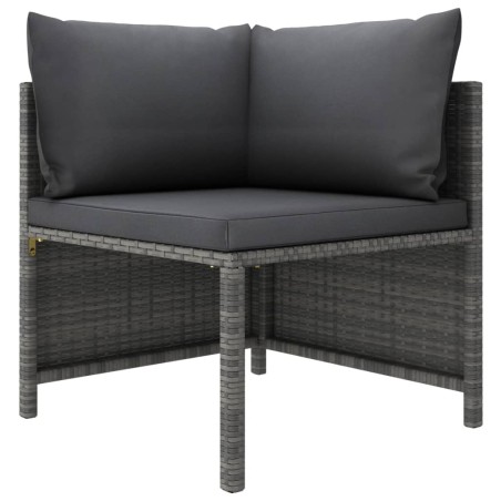 vidaXL Divano da Giardino a 4 Posti con Cuscini Grigio in Polyrattan