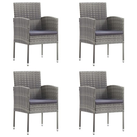 vidaXL Sedie da Giardino 4 pz in Polyrattan Antracite
