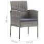 vidaXL Sedie da Giardino 4 pz in Polyrattan Antracite vidaXL Sedie da Giardino 4 pz in Polyrattan Antracite
