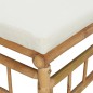 vidaXL Divano Angolare da Giardino con Cuscini Bianco Crema in Bambù vidaXL Divano Angolare da Giardino con Cuscini Bianco Crema in Bambù