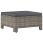 vidaXL Poggiapiedi da Giardino con Cuscino in Polyrattan Grigio