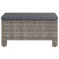 vidaXL Poggiapiedi da Giardino con Cuscino in Polyrattan Grigio