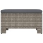 vidaXL Poggiapiedi da Giardino con Cuscino in Polyrattan Grigio