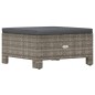 vidaXL Poggiapiedi da Giardino con Cuscino in Polyrattan Grigio