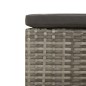 vidaXL Poggiapiedi da Giardino con Cuscino in Polyrattan Grigio