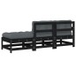 vidaXL Set Divani da Giardino 3 pz con Cuscini in Legno Massello Nero vidaXL Set Divani da Giardino 3 pz con Cuscini in Legno Massello Nero