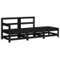 vidaXL Set Divani da Giardino 3 pz con Cuscini in Legno Massello Nero vidaXL Set Divani da Giardino 3 pz con Cuscini in Legno Massello Nero