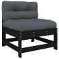 vidaXL Set Divani da Giardino 3 pz con Cuscini in Legno Massello Nero vidaXL Set Divani da Giardino 3 pz con Cuscini in Legno Massello Nero